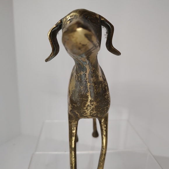 Vintage MCM Brass Greyhound Whippet Dog Figure - Picture 6 of 11